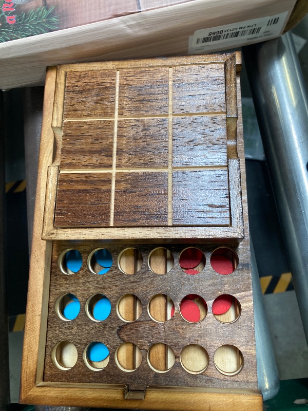 Photo 1 of Glintoper Tic Tac Toe & 4 in a Row Table Games Set - Rustic Decor Wood Strategy Board Games for Families
