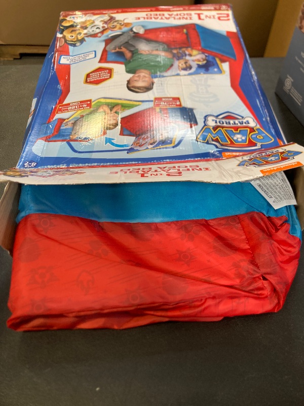Photo 1 of Paw Patrol Kids Sofa Bed, Children 2-in-1 Flip Open Inflatable Comfy Couch to Lounger, Toddler Nap Mat, Over 4ft Long