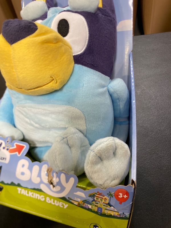 Photo 1 of Bluey Talking Plush Toy, 13” Bluey Toys Plush Stuffed Animal, Singing Dog Toys for Kids with 9 Different Phrases, Musical Talk Back Toy Gift for Kids
