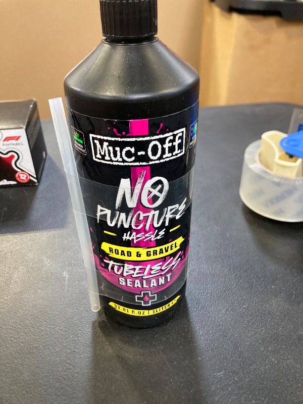 Photo 1 of Muc-Off No Puncture Hassle Road & Gravel Tubeless Sealant, 1 Liter - for Bicycle Puncture Repair - Durable Bike Tire Sealant for Road, Gravel, Commuter and XC Bikes