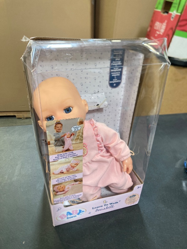 Photo 1 of Baby Born Learn to Walk Baby Doll Annabell - Blue Eyes: Realistic Features for Kids Ages 3+, Walks, Crawls, Sits & Kicks, Eyes Open & Close, Multiple Sound Effects