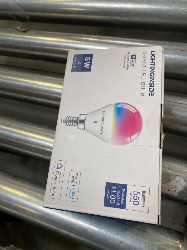 Photo 1 of Lightinginside E12 Smart Light Bulbs 50W Equiv., G16.5 RGBCW Candelabra Chandelier Ceiling Fan Smart Bulb Works with Alexa/Google Home/Smart Life, 5W 550LM, 2.4G WiFi Bluetooth Bulb, ETL Listed, 4PCS