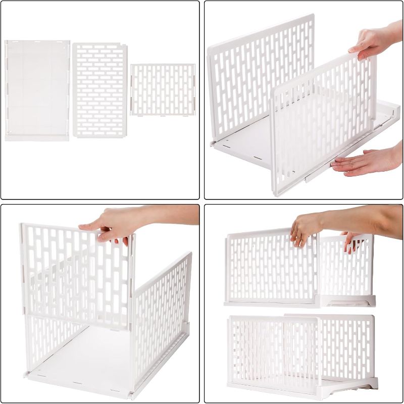 Photo 1 of AVLA 1 Pack 38" Stackable Plastic Storage Basket, Plastic Foldable Closet Organizer Storage Bins, Wardrobe Storage Box Clothes Drawer Shelf Container for Cupboard Bedroom Dorm Bathroom Kitchen Office