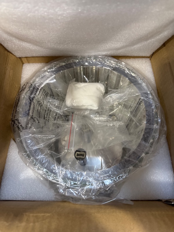 Photo 1 of Modern Crystal Ceiling Light Fixture, BUXVRCS Mini Flush Mount Crystal Chandelier, H 5.89'' x W 8.66'' Small Crystal Ceiling Fixtures for Hallway Bedroom Bathroom G9 Socket