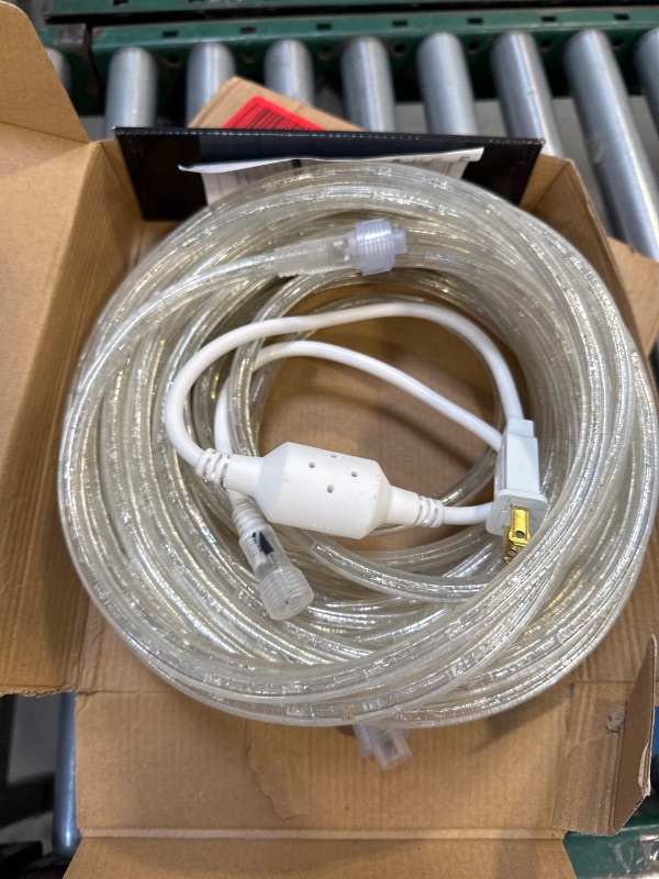 Photo 1 of GUOTONG 50ft/15m Plug in LED Rope Lights, 540 Warm White LEDs, 110V, Waterproof, Connectable,Power Socket Connector Fuse Holder, Indoor/Outdoor Use, Ideal for Backyards, Decorative Lighting