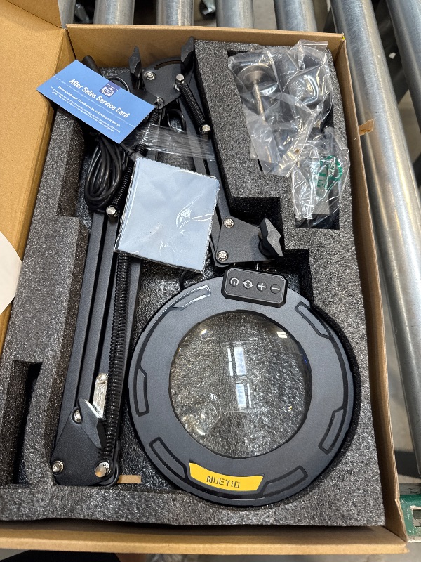 Photo 1 of Ultra Long 3-Section Swing Arm 12X 30X Magnifying Glass with Light and Stand, 4-Way Large Strong Metal Clamp Lighted Magnifier Lamp, 5 Color Modes LED Magnifying Lamp for Workbench Crafting