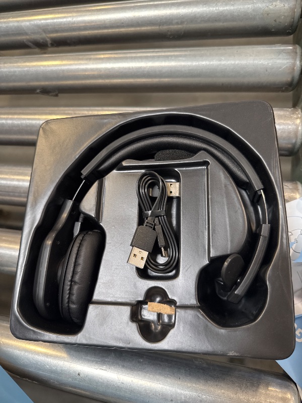 Photo 1 of TECKNET Trucker Bluetooth Headphones with Microphone Noise Canceling Wireless On Ear Headset, Hands Free Wireless Headset for Cell Phone Computer Office Home Call Center Skype (Black)