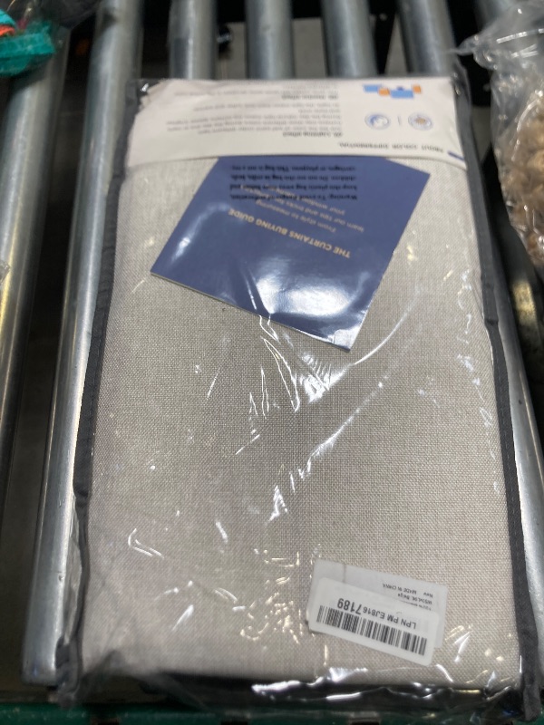 Photo 1 of 100% Blackout Shield Linen Blackout Curtains for Bedroom 96 Inches Long, Back Tab/Rod Pocket Living Room Drapes, Thermal Insulated Blackout Curtains 2 Panels Set, 50" W x 96" L, Beige