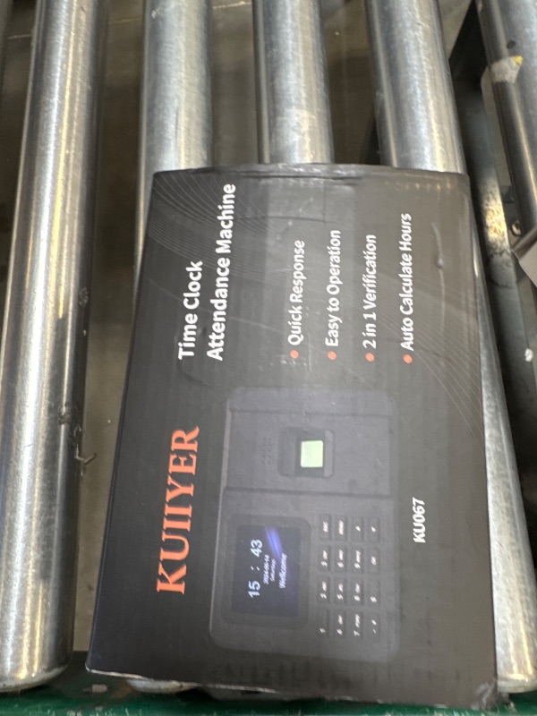 Photo 1 of KUIIYER 2 in 1 Time Clocks for Employees Small Business (Fingerprint + Password) Employee Clock in & Out Machine Attendance Punch Clock Recorder Tracker for Small Businesses & Offices