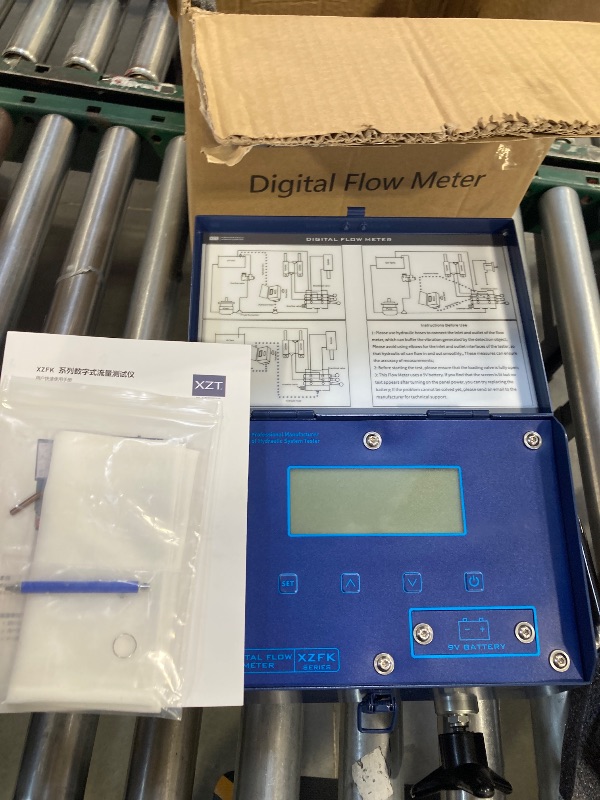 Photo 1 of XZT 6000PSI 100 GPM Inline Digital Hydraulic Flow Meter,Hydraulic Pressure Test kit, Flow Test for Excavator, Pump,Cylinder,Hydraulic Valve,Motor (400L / 100Gallon)