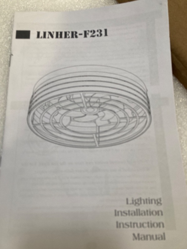 Photo 1 of NORFOLK Ceiling Fans with Lights, 20'' Modern Low Profile Lighting with Remote Control, Caged Bladeless Design, Flush Mount Farmhouse Style