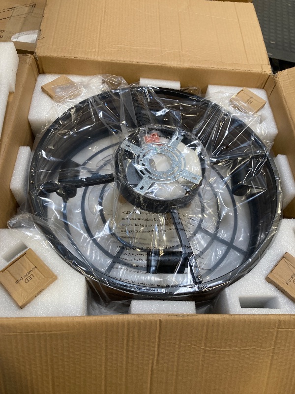 Photo 1 of NORFOLK Ceiling Fans with Lights, 20'' Modern Low Profile Lighting with Remote Control, Caged Bladeless Design, Flush Mount Farmhouse Style