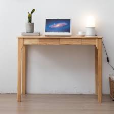 Photo 1 of Solid Wood Desk, Gaming Study Home Office Desks for Work, Student PC Desk for Bedroom, Small Computer Desk for Small Spaces, Easy to Assemble (Wood Color, 39inch)