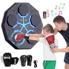 Photo 1 of Music Boxing Machine, Smart Bluetooth Boxing Trainer with Boxing Gloves, Boxing Wall Mount Machine for Adults Kids,Boxing Target Workout Equipment for Home, Office, Gym 