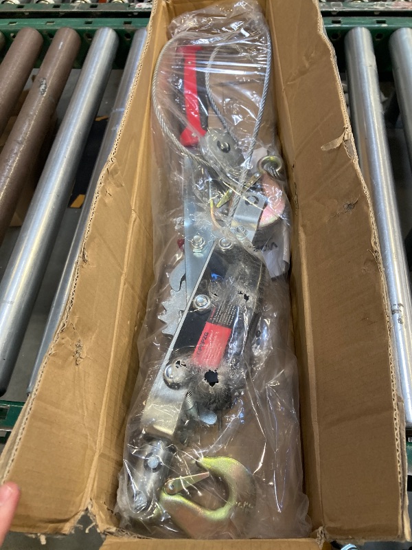 Photo 1 of VOPEPZG Come Along Winch,2 Ton Capacity with 12FT Steel Cable,Heavy Duty Come Along Tool with Dual Gears,2 Hooks,Hand Winch Tool