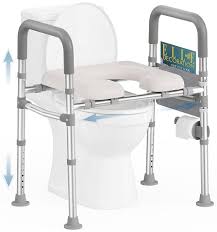 Photo 1 of Toilet Seat Risers for Seniors, 400 LBS Raised Toilet Seat, FSA HSA Toilet Riser with Handles, Handicap Elevated Toilet Seat with Adjustable Height & Width for Elderly, Pregnant, Gray