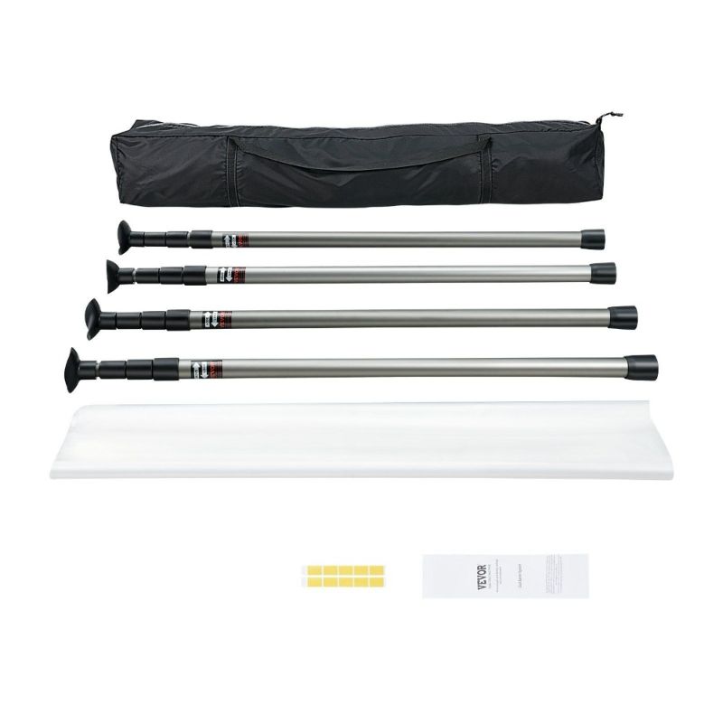 Photo 1 of VEVOR Dust Barrier Poles, Carry Bag, 10 Ft Poles with 4 Telescoping Poles, and 32.8x13.12 Ft Plastic Film