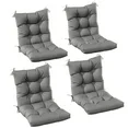 Photo 1 of Kimunuk Outdoor Chair Cushions Set of 4, 44 x 22 x 5 in Non Slip Rocking Chair Cushion Seat Back Cushions with Ties for Indoor Patio Rocker, Light Grey