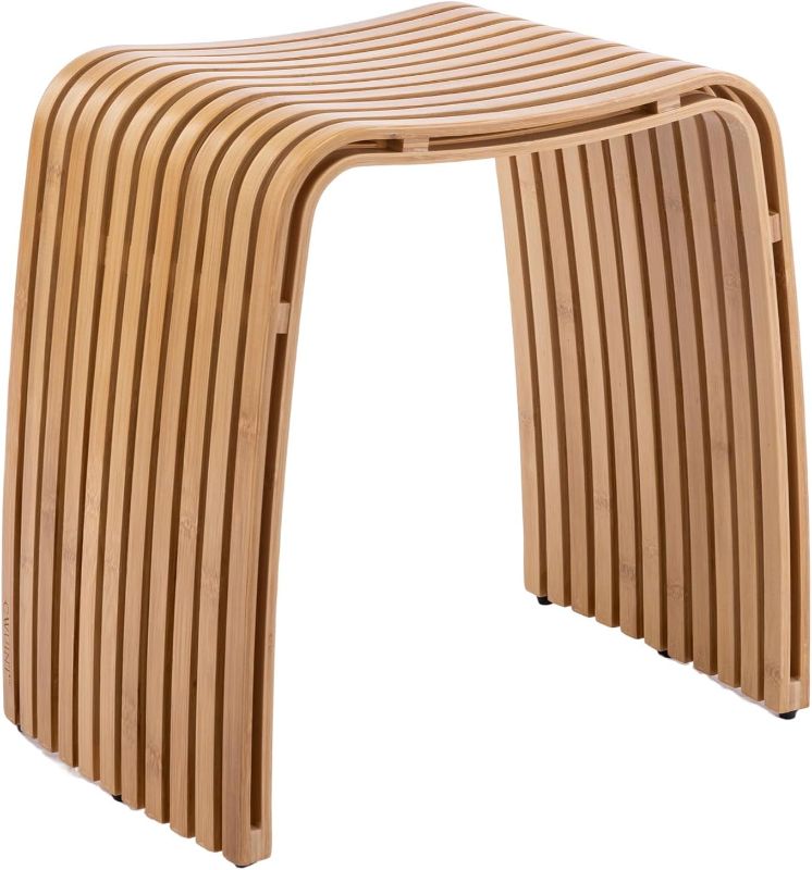 Photo 1 of Bamboo Bathroom and Dining Stool, Bamboo Bench, Durable and Beautiful Designed for Bathroom Room, Dining Room, Living Room and Bedroom