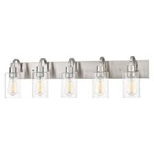 Photo 1 of 5 Light Bathroom Light Fixtures Brushed Nickel