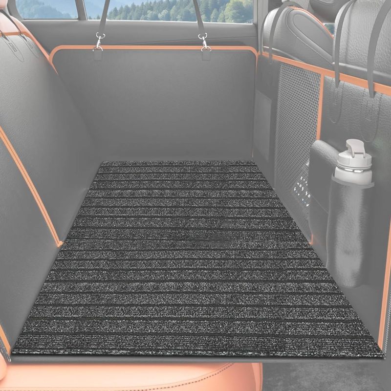 Photo 1 of Dog Mat for Back Seat Extender, Non-slip Dogs Rug for Car Back Seat Cover with Hard Bottom, Waterproof Pet Protector Pad Fit Dog Hammock, Pet Backseat Cushion for Car, SUV, Truck. (51" x 24") (L).