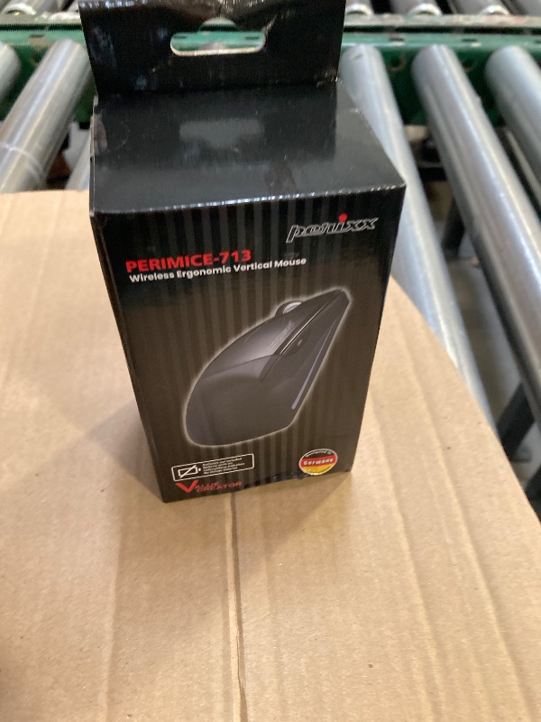 Photo 1 of Perixx PERIMICE-713L, Wireless Ergonomic Left Handed Vertical Mouse, 6 Buttons Design, 3 Level DPI, Black, Medium