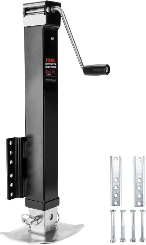 Photo 1 of 8000lbs Heavy Duty Trailer Jack, 30" Lift Swivel Bolt-on Trailer Jack with Adjustable Drop Leg for RVs, Utility Trailers, and Yachts
