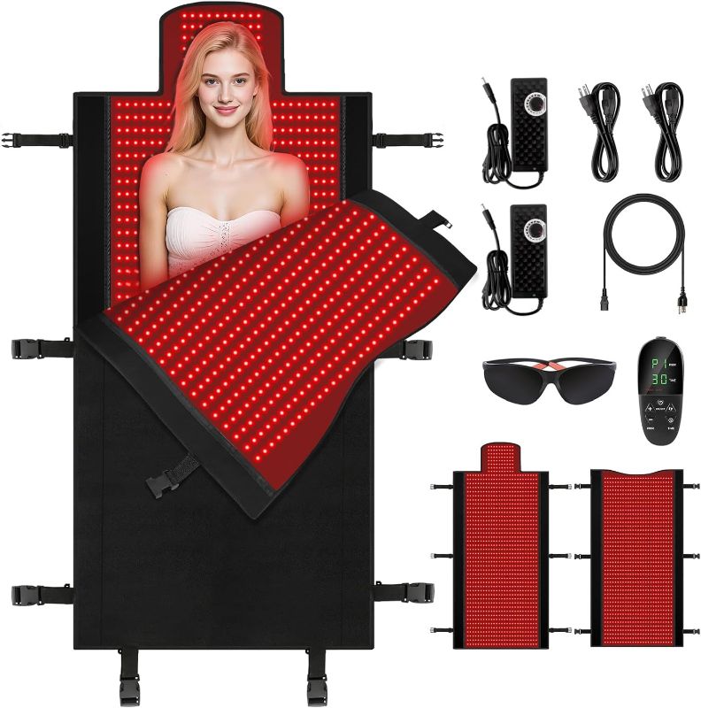 Photo 1 of 2570 LEDs Dual Full Body Red Light Therapy Mat, Eligible Red Light Therapy Blanket, 2570pcs Dual Wavelength LEDs(660nm& 850nm), Premium Leather, Adjustable Timer & Intensity
