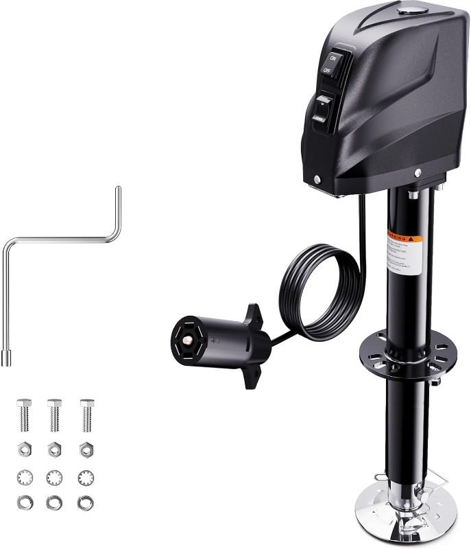 Photo 1 of 5500-7500lbs Electric A-Frame Trailer Jack, 7-Way Connector, 23.2" Vertical Travel, 12V DC,for RV Trailer, Camper