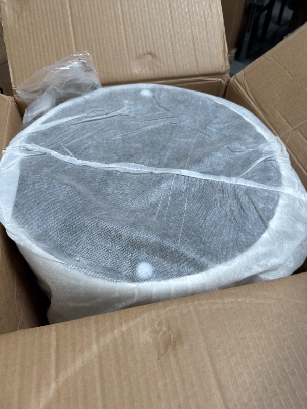 Photo 1 of Round Set of 3 Ottoman with Storage-Upholstered Velvet Vanity Stool for Makeup Multifunctional Ottomans Coffee Table Padded Seat Foot Rest for Living Room&Bedroom?White?
