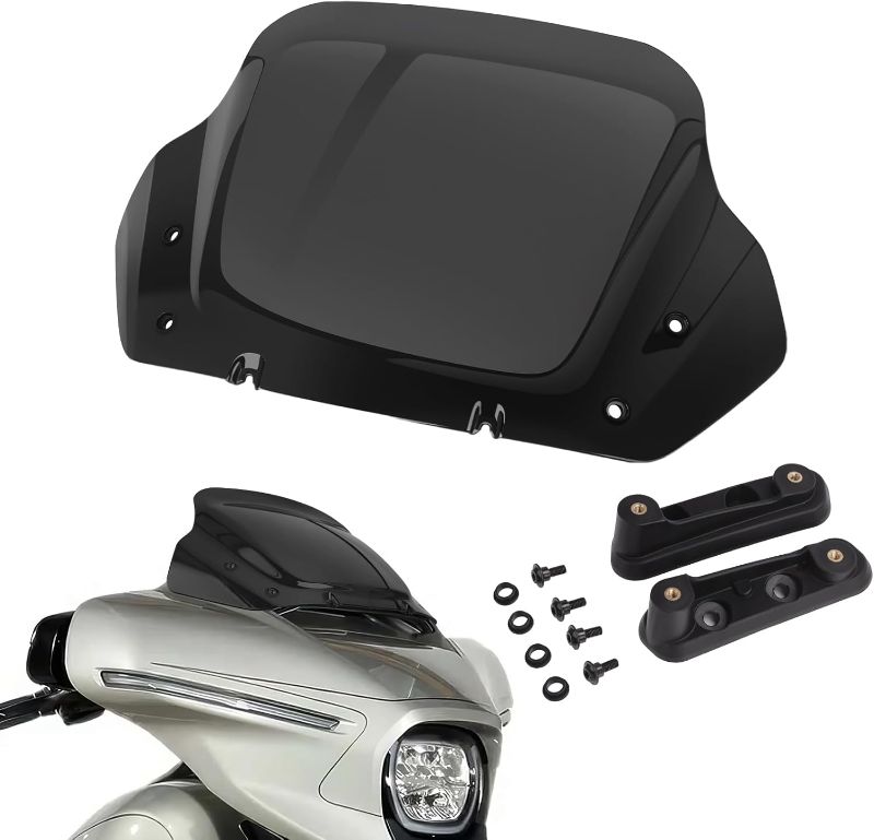 Photo 1 of 14" Windshield Kits Windscreen Wave Wind Splitter for Motorcycle Fit for Harley Davidson Street Glide CVO FLHXSE 2023-2025, Street Glide FLHX 2024-2025, Street Glide Ultra FLHXU 2025-up Black
