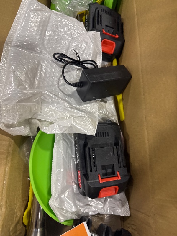 Photo 1 of 21V Cordless Weed Wacker Electric String Trimmer/Edger, 2.0Ah Battery and Charger Included, Brush Cutter Lawn Mower with 3 Types of Blades, for Lawn, Yard and Bush Trimming
