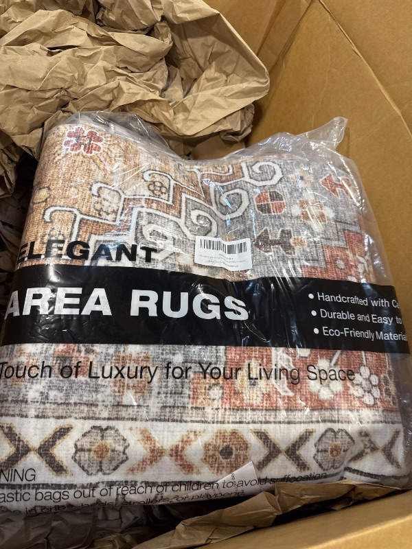 Photo 1 of zesthome 9x12 Area Rugs,Stain Resistant Washable Rug,Ultra-Thin Rugs for Living Room,Bedroom,Non-Slip Backing Home Decor Large Area Rug (Orange,9'x12')