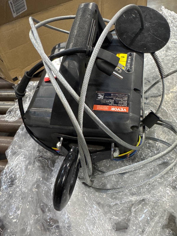 Photo 1 of VEVOR 2-in-1 Electric Hoist Winch, 1100 lbs Capacity, 1500W Portable Power Winch Crane, 22.9 ft Lifting Height, 13 ft/min with Wireless Remote Control, for Garage, Warehouse, Factory Lifting Towing
