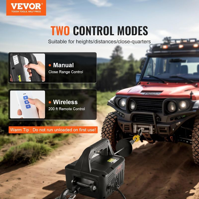 Photo 1 of VEVOR 2-in-1 Electric Hoist Winch, 1100 lbs Capacity, 1500W Portable Power Winch Crane, 22.9 ft Lifting Height, 13 ft/min with Wireless Remote Control, for Garage, Warehouse, Factory Lifting Towing
