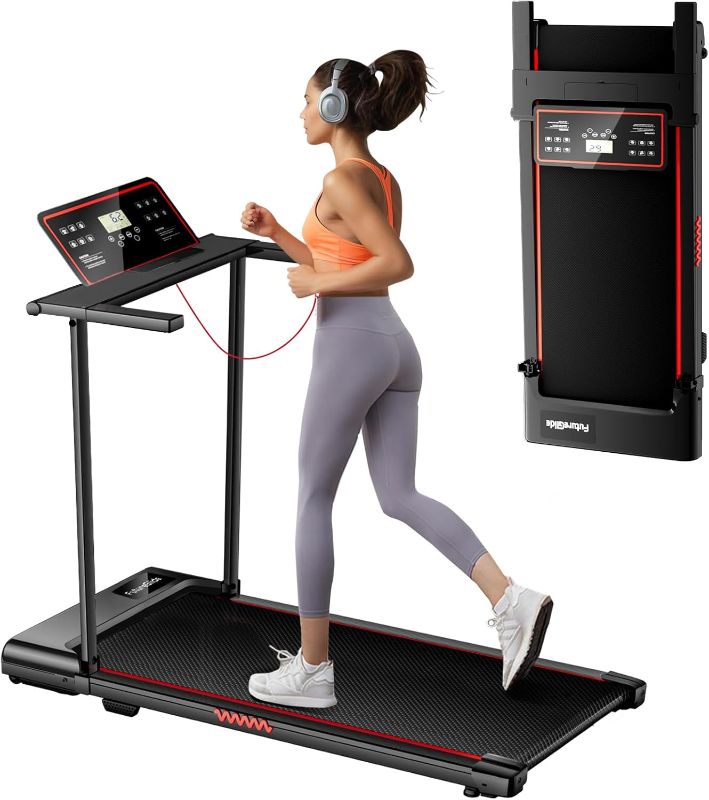 Photo 1 of Treadmill with Handle, 3.0HP Treadmills for Home Small Spaces,Electric Portable Foldable treadmills with LED Display, Walking Pad Treadmill with Handle,Compact Walking Treadmills with 320 LBS Capacity
