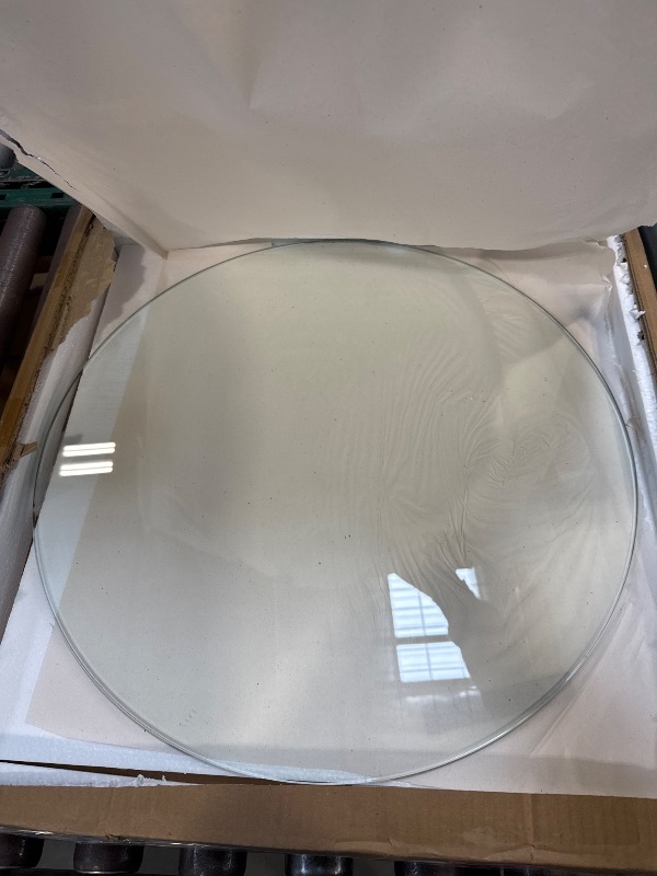 Photo 1 of Dulles Glass 20 inch Round Glass Table Top - Tempered - 1/4" Thick Glass Surface, Safe Flat Polished, Multipurpose for Dining Table, Patio, Coffee and End Table
