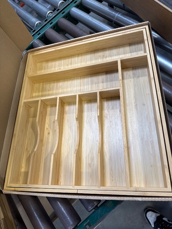 Photo 1 of Umilife Extra Large Bamboo Wood Drawer Organizer Drawer Divider 