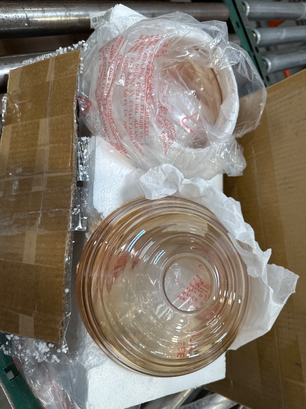 Photo 1 of 2 Pack Clear Amber Glass Shade Replacement,Ceiling Fan Light Covers Glass Drum Lampshades for Chandelier Vanity Lights Wall Sconces Pendant Light