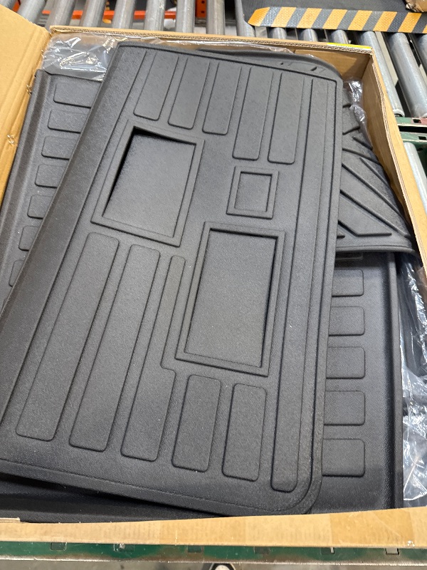 Photo 1 of powoq 7Seat Floor Mat Compatible with 2022-2025 Chevy Tahoe/GMC Yukon Trunk Backrest Mat Cargo Liner Replacement for 2022-2024 2025 Chevy Tahoe/GMC Yukon Accessories(Trunk Mat+Backrest Mat+Floor Mat)
