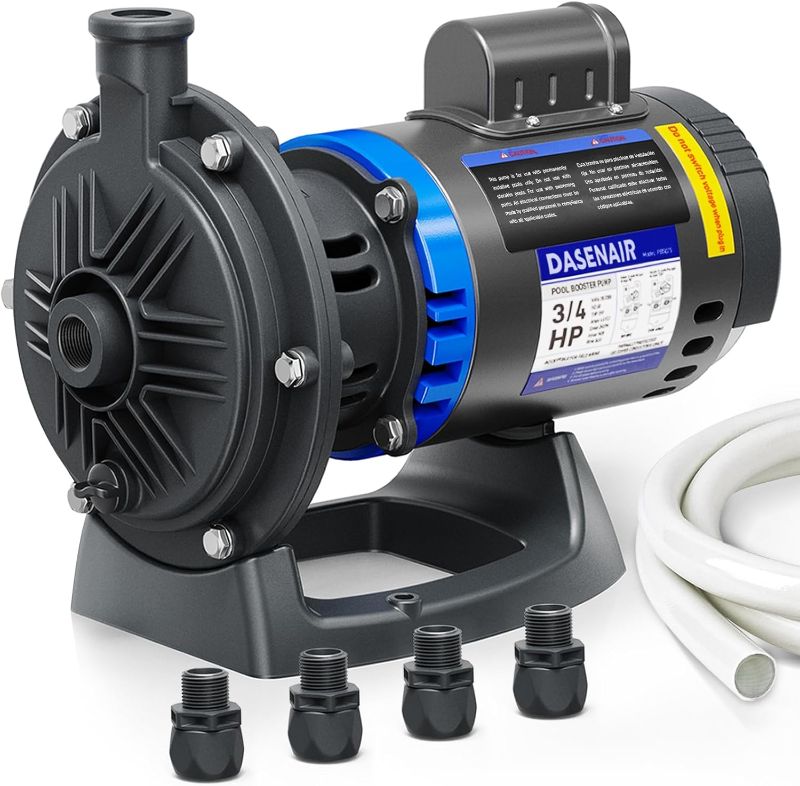 Photo 1 of Booster Pump,3/4 HP Pure Copper Motor with Dual Voltage(115V or 230V),IPX4 Waterproof Compatible for Pressure Side Pool Cleaners Vac-Sweep 280,380,3900

