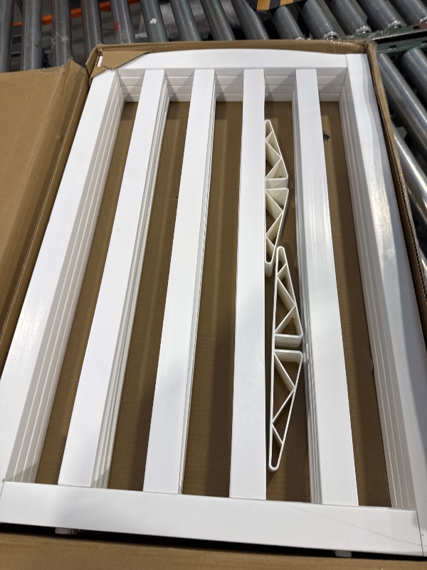 Photo 1 of ZJSF Foldable Freestanding Indoor Dog Gate for House Wood White Long Pet Gates Dog Fence for Stairs Puppy Gates for Hallways, Puppy Gate,Support Feet Included 32 "Height-4 Panels
