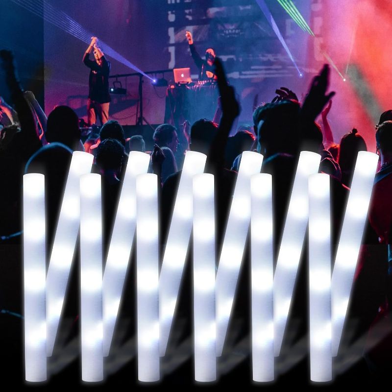 Photo 1 of LED Foam Glow Sticks | 18.9 INCH Bulk Glow Sticks | LED Light Sticks | Light-Up Sticks for Concerts, Weddings, Raves, Carnivals, Halloween, Birthdays, and More!
