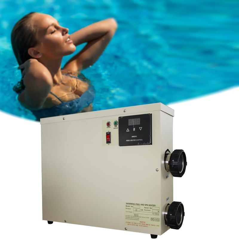 Photo 1 of Pool Heater-11KW 220V Upgrade Thermostat Electric Swimming Pool Heater,Digital Touch Display Energy Efficient Pool Water Heater for Spas, Bathtubs and Above Ground in-Ground Pools. (Upgrade 220 11KW)
