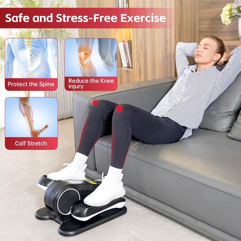 Photo 1 of YAMO Under Desk Elliptical Machine Seated Ellipse Leg Exerciser for Seniors Fully Assembled Quiet Portable Elliptical Pedal Exerciser with Remote Control 12 Adjustable Speed Levels
