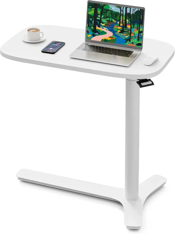 Photo 1 of Muvai 30" Large Overbed Table with Wheels Adjustable Height Ideal Bedside Table for Home Medical Use - Rolling Table for Hospital - Over Bed Desk,Versatile Bedside, Lap Desk, Laptop Stand,White
