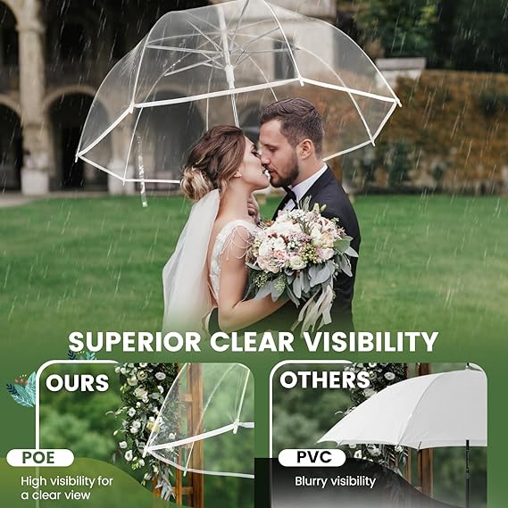 Photo 1 of Clear Bubble Umbrella Wedding, High-Visibility