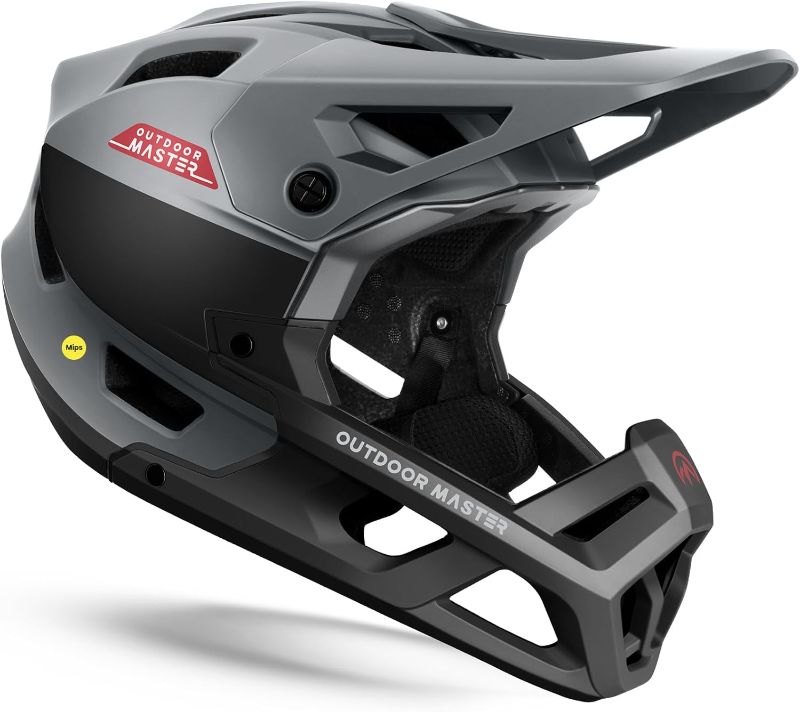 Photo 1 of OutdoorMaster MIPS Full Face Mountain Bike Helmet for Men & Women - Two Removable Chin Pad, Ventilation Lightweight - Racing Downhill DH BMX MTB Helmet Size S 