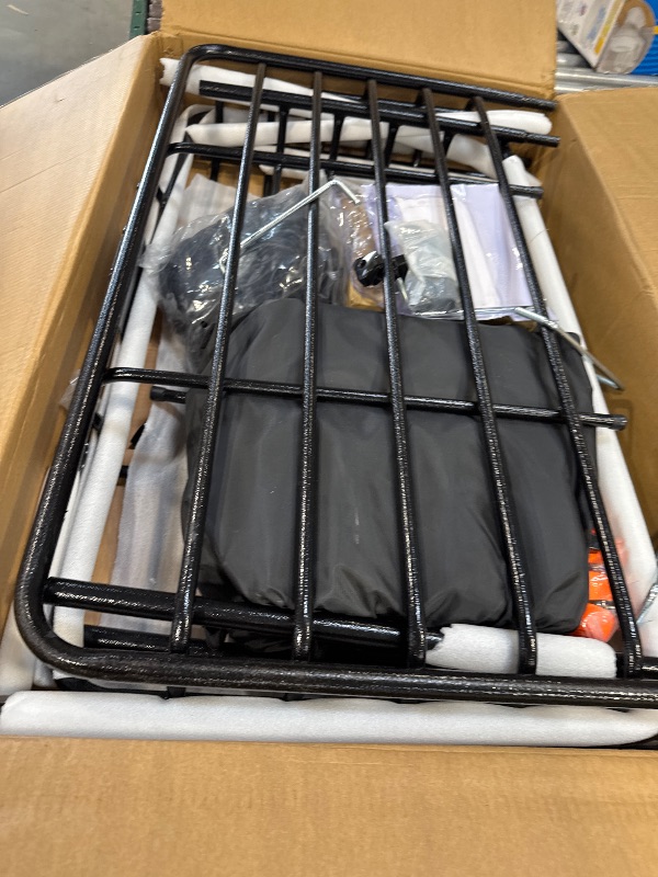 Photo 1 of Heavy Duty Universal Rooftop Cargo Carrier Roof Rack, 64"x36"x5" Roof Rack Basket with 20 Cu.Ft Waterproof Bag, for SUV, Truck and Van, 250lbs Capacity, Corrosion Resistant, Steel Construction
