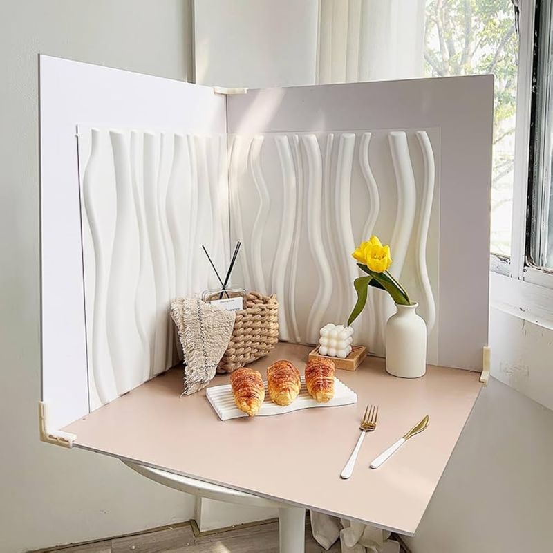 Photo 1 of 5PCS 8Patterns Large 3D Stereoscopic Photography Background Boards 24x24IN Double Sided Waterproof Reusable Photo Backdrops for Product Food Jewelry Cosmetics Props